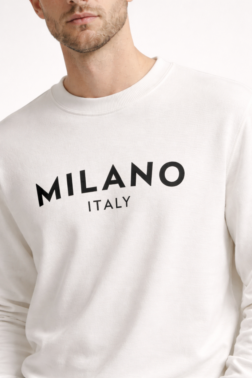 Men’s White  Printed Sweatshirt