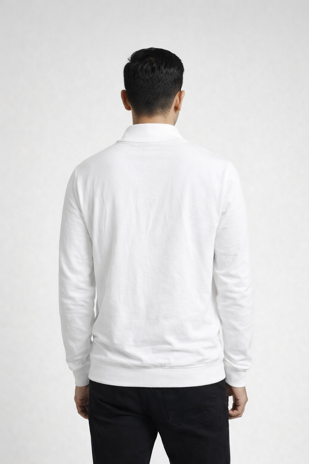 Men’s White Quarter-Zip Sweatshirt