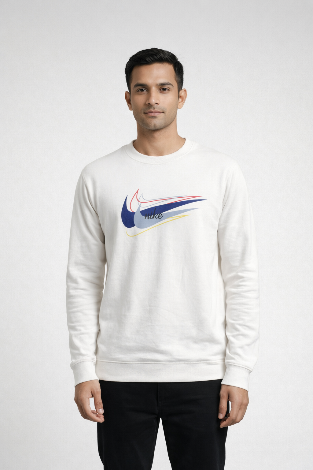 Men’s White Graphic Crewneck Sweatshirt