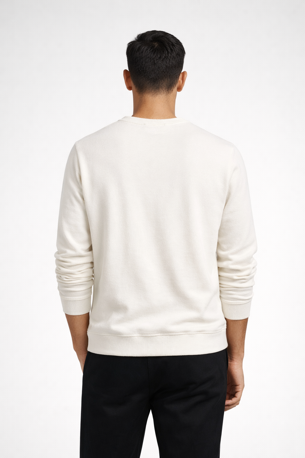Men’s White Embossed Sweatshirt