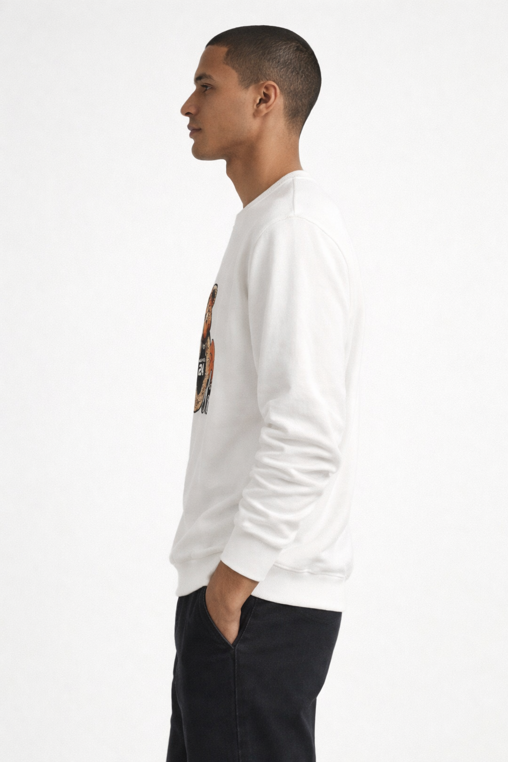 Men’s White Graphic Sweatshirt