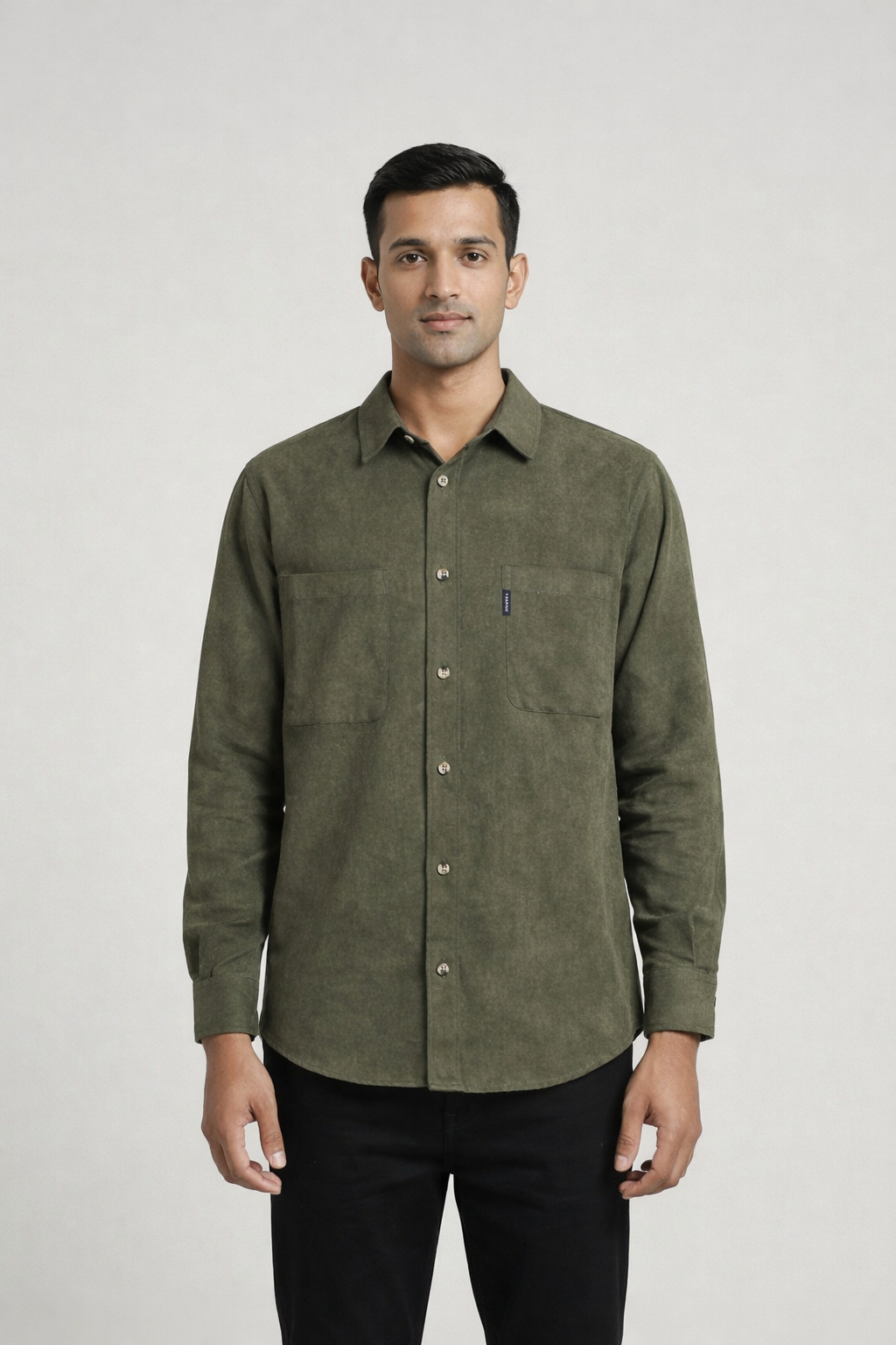 Men’s Olive Green Full Sleeve Casual Shirt
