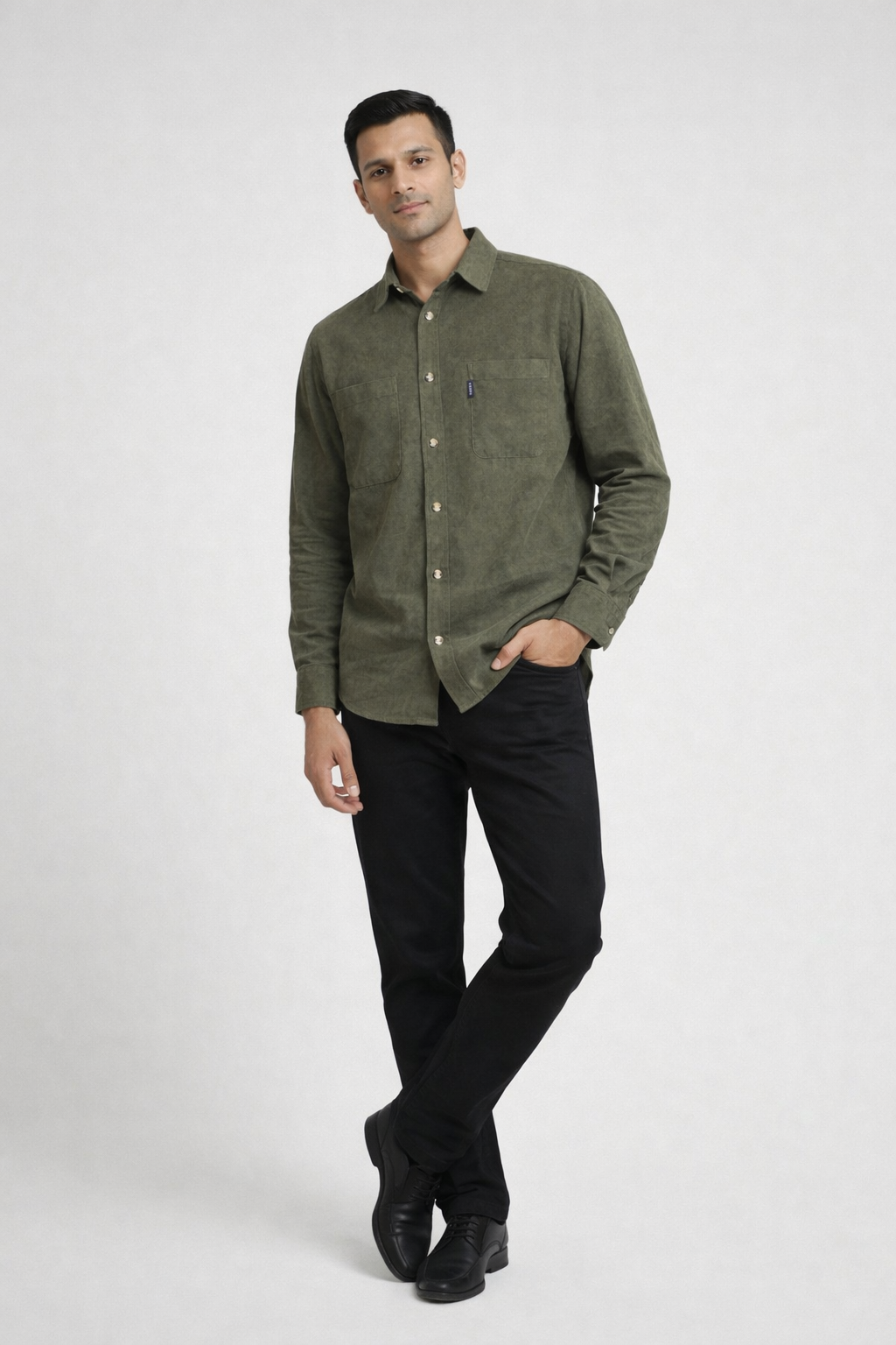Men’s Olive Green Full Sleeve Casual Shirt