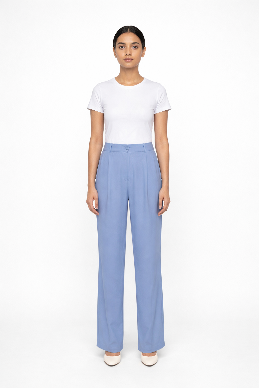 Women’s Soft Blue Tailored Formal Trousers