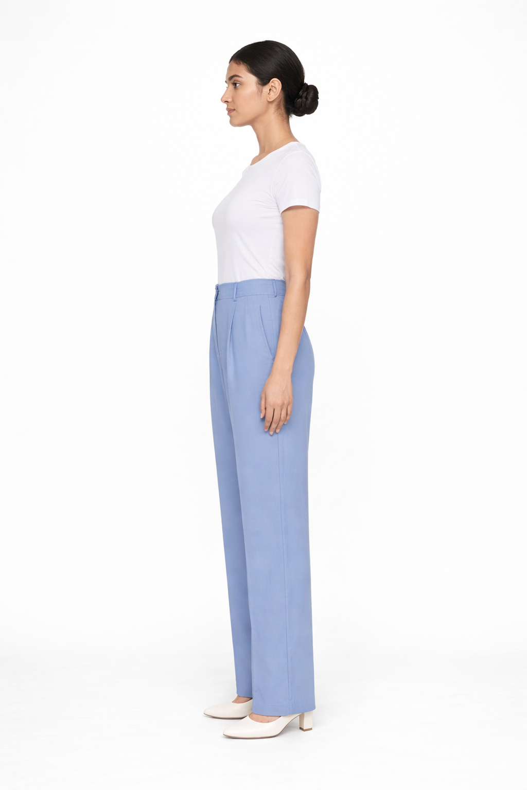 Women’s Soft Blue Tailored Formal Trousers