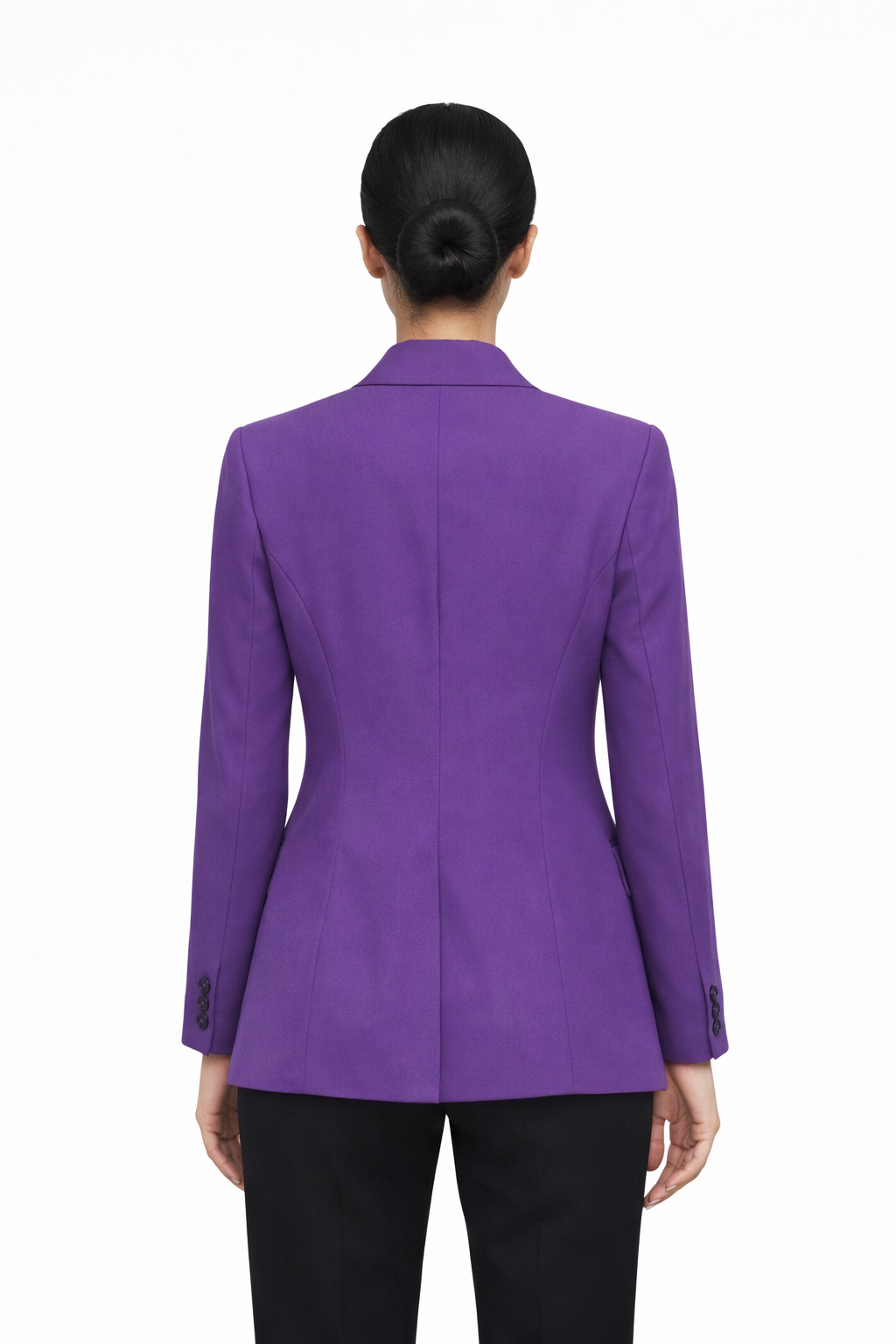 Women’s Tailored Double-Breasted Blazer – Royal Purple