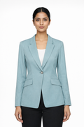 Women’s Tailored Single-Button Blazer – Light Turquoise