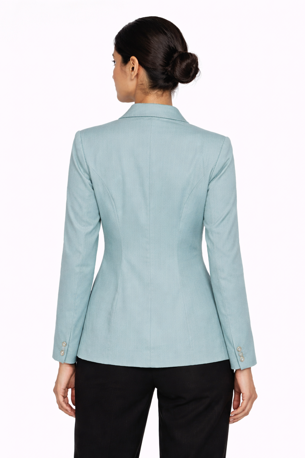 Women’s Tailored Single-Button Blazer – Light Turquoise