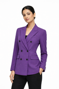 Women’s Tailored Double-Breasted Blazer – Royal Purple